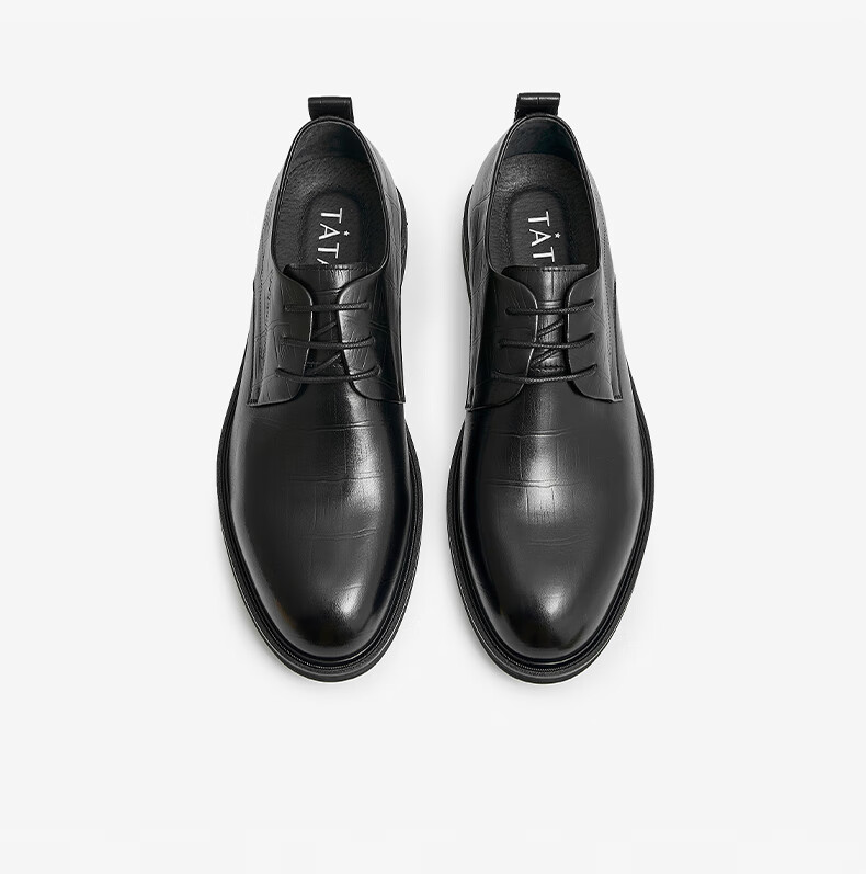 tata他她男鞋2022秋季新品商场同款简约舒适系带商务正装皮鞋男新map