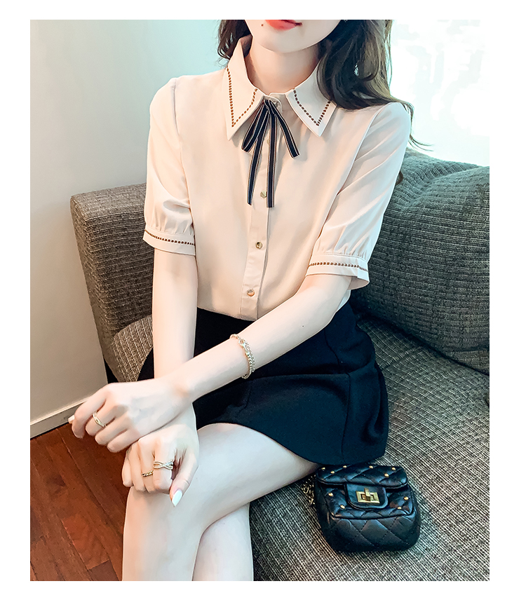 教资面试衣服女夏季大学生夏正装白色短袖衬衫小学语文教师上班穿搭