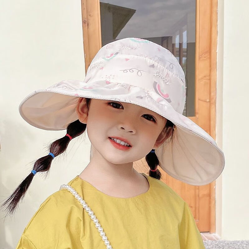 xpmr新品儿童防晒帽儿童防晒帽子女童夏天空顶遮阳帽可爱宝宝太阳帽