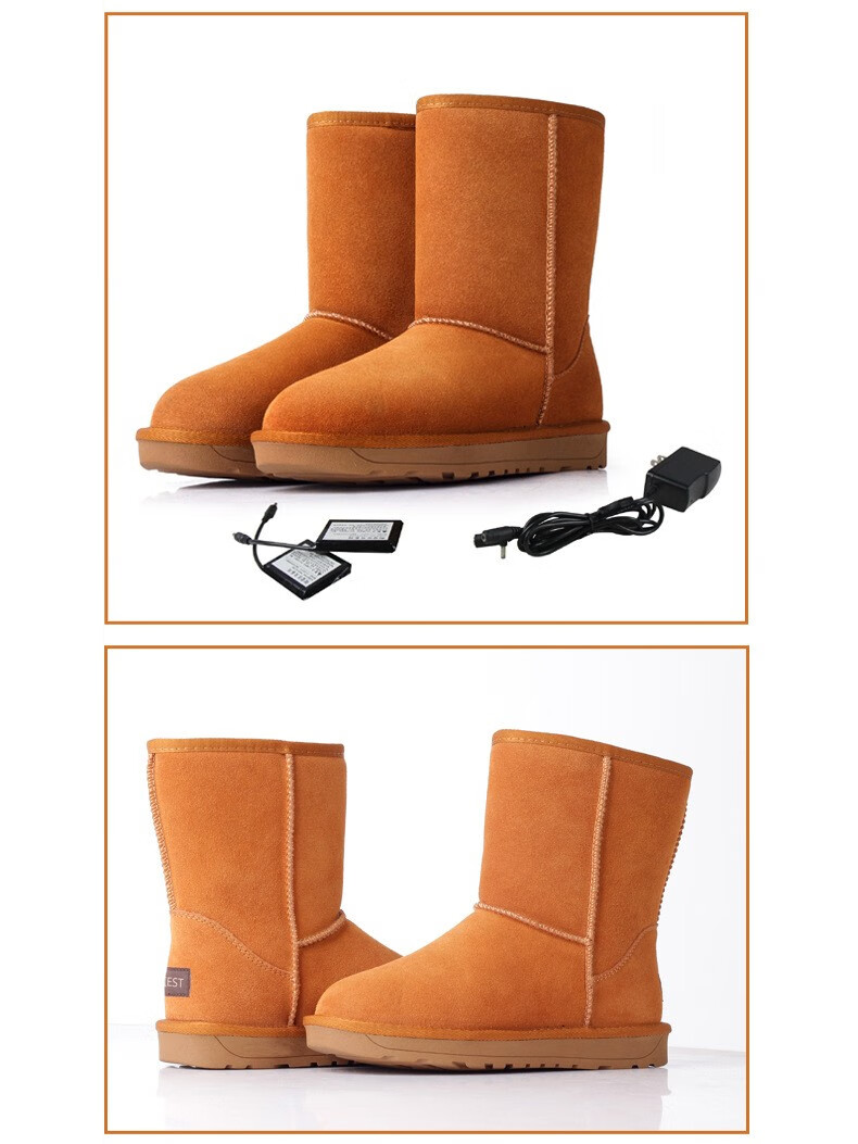 佳贝男女冬季充电式电暖鞋充电可行走电热鞋加热保暖棉鞋雪地靴家用