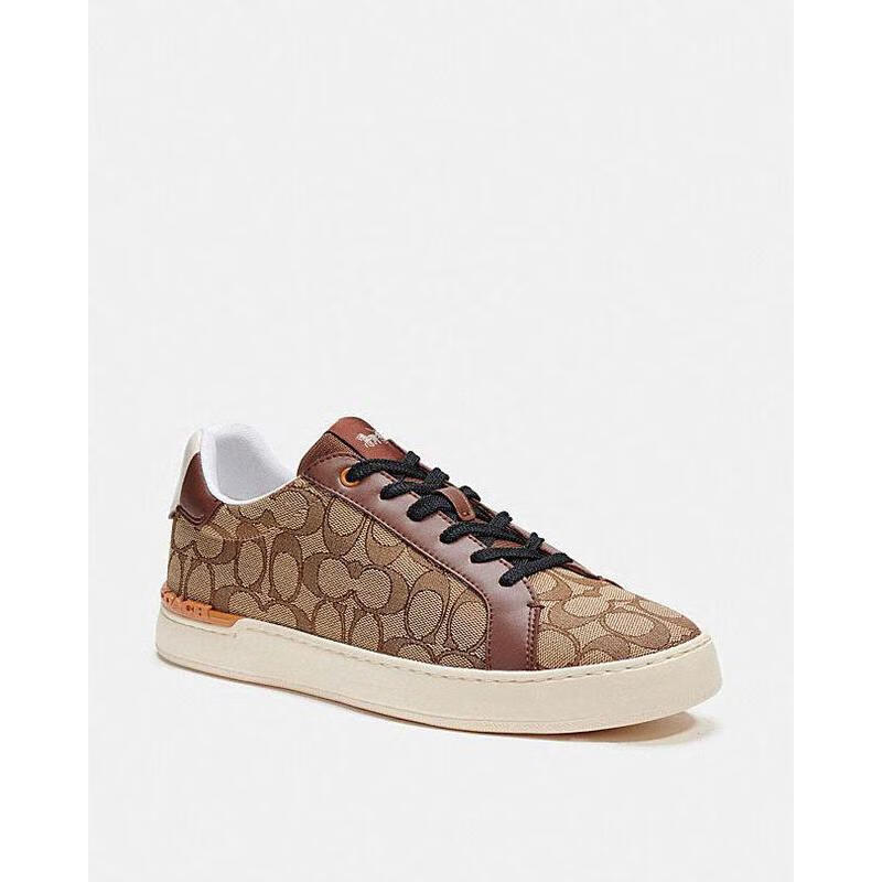 蔻驰(coach) 奢侈品男鞋 clip系列 男子经典休闲复古老花低帮板鞋