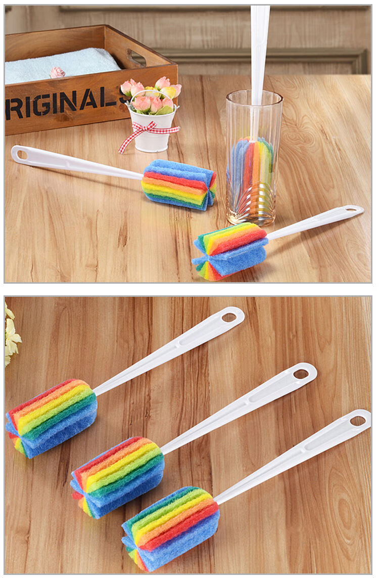 杯刷洗瓶刷保温杯刷子海绵杯刷加长柄清洗杯子刷奶瓶刷清洁刷1个装