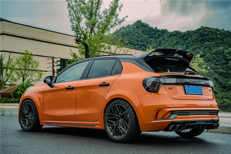 适用于领克03碳纤维尾翼02顶翼 02hb改装robot机器人abs亮黑 中翼 定