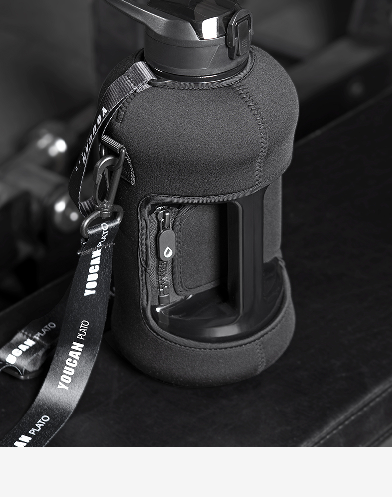 zippo户外运动水壶墩吨桶大肚太空水杯塑料吸管大容量便携健身粉色