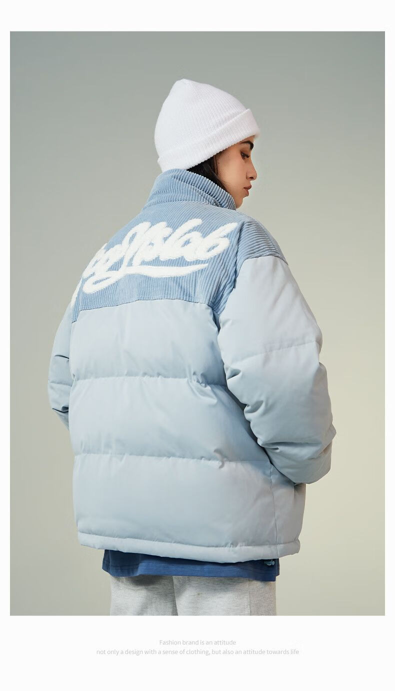 iconslab联名ssur plus 灯芯绒拼接棉服男情侣加厚外套冬季新款棉袄