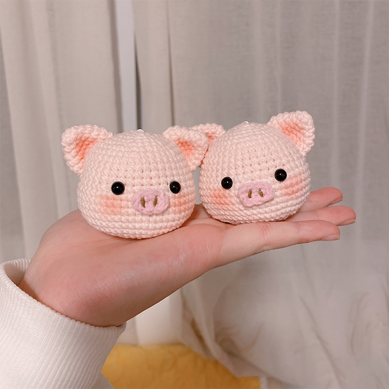 毛线编织小猪挂件钩针手工制作钥匙扣送男友礼物新手初学解闷材料包