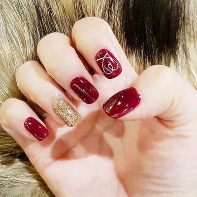 网红同款穿带美甲成品防水假指甲全贴片穿戴式可取可带可拆卸甲片48