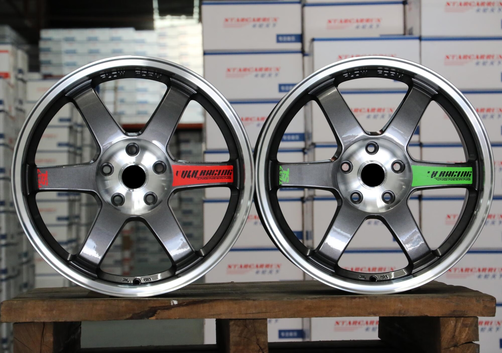 16 17 18 19寸te37旋压改装轮毂适合思域飞度雨燕尚酷高尔夫a3 rs银色