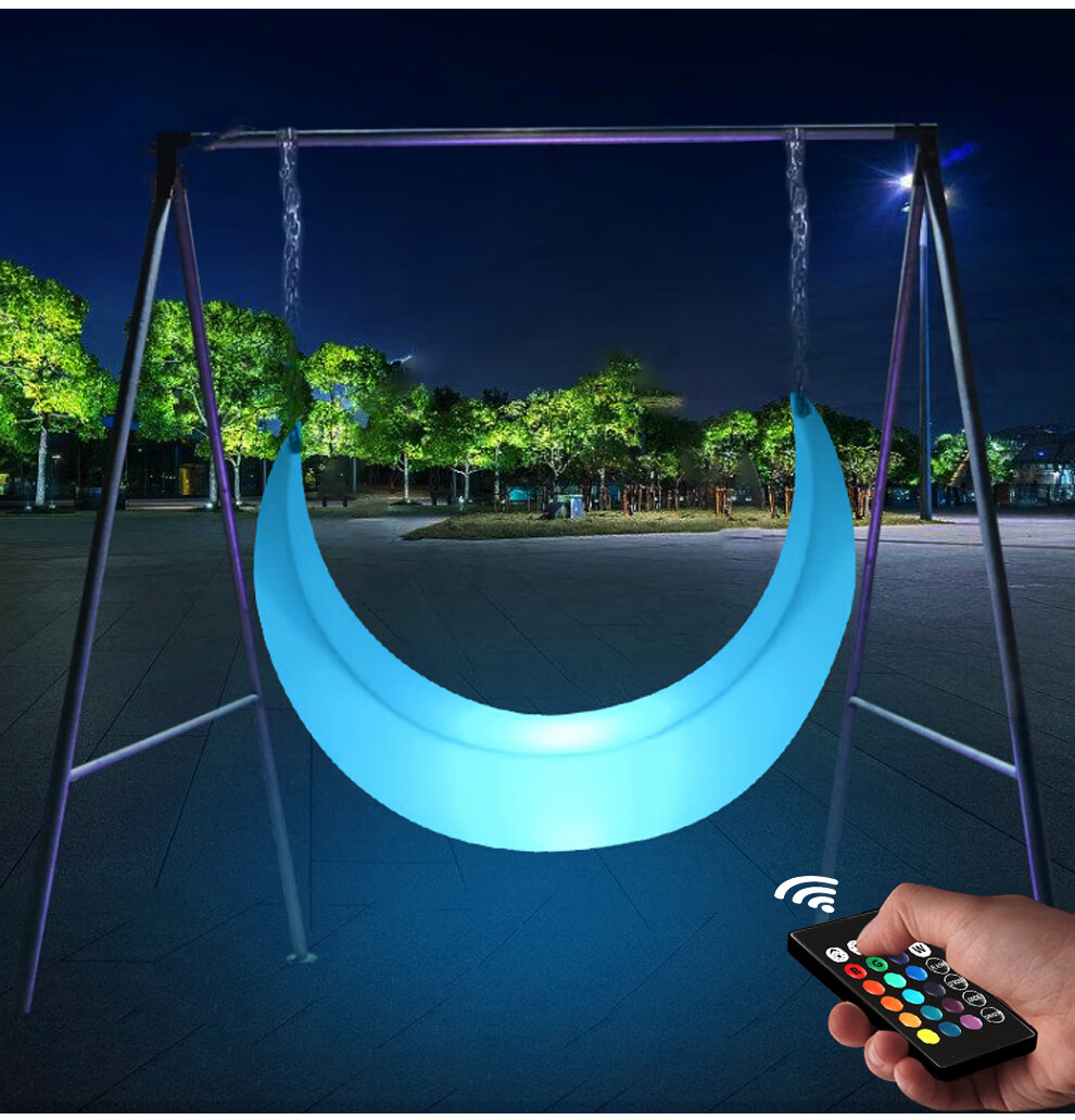 mr.go led发光月亮椅庭院花园网红装饰月亮秋千简约创意公园亮化 1.96