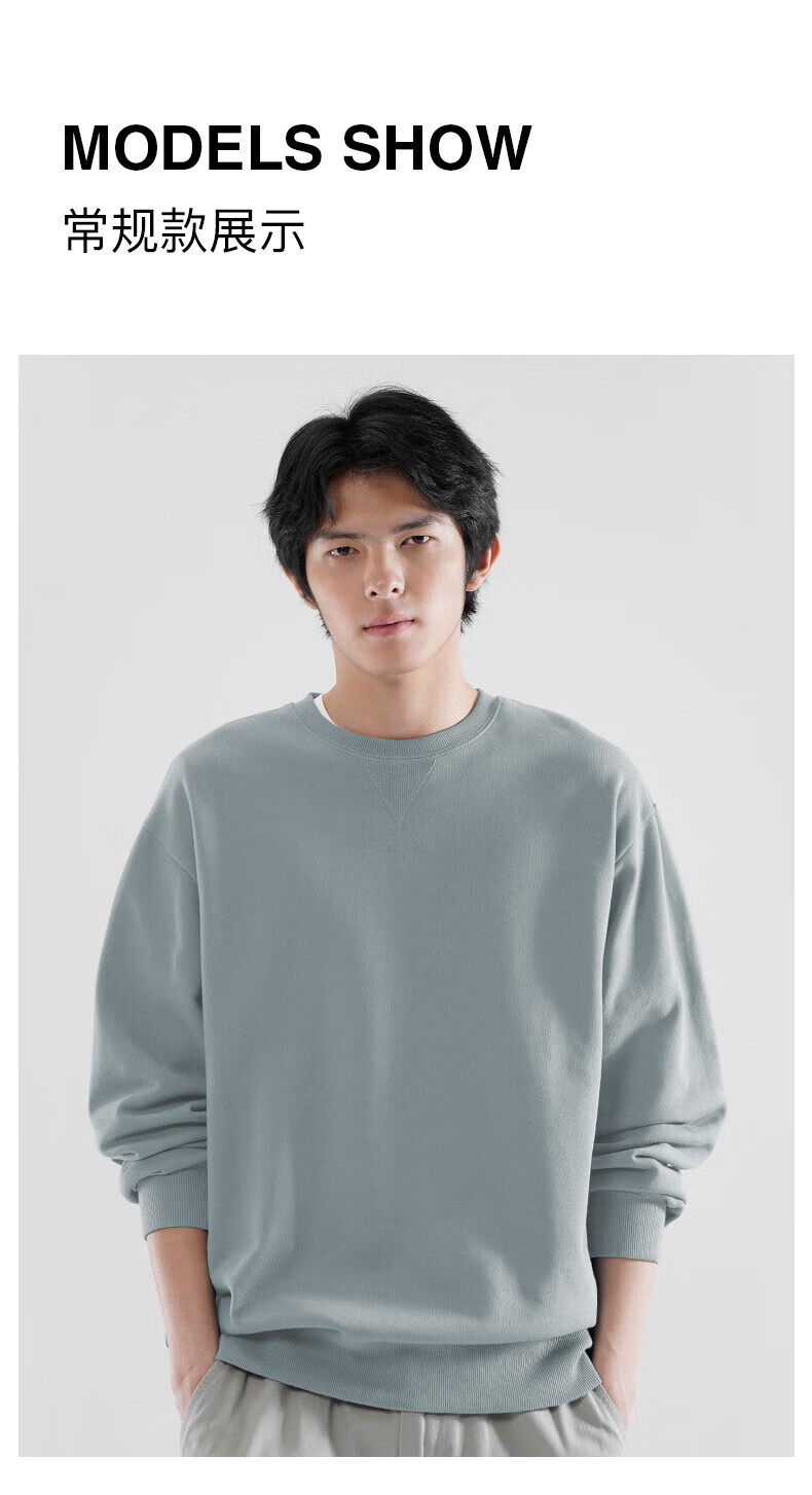 MARKLESS Fleece-Lined Men's Sweatshirt Autumn Winter Casual Crewneck Warm Pullover 0434M3 Snow Peak White Fleece-Lined L 24