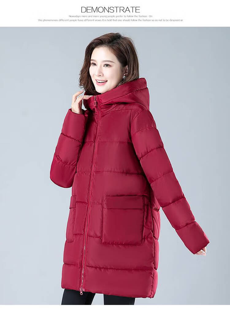 棉服女中长款胖妞女新款加厚200斤加肥加大号秋冬季厚外套棉衣棉袄子