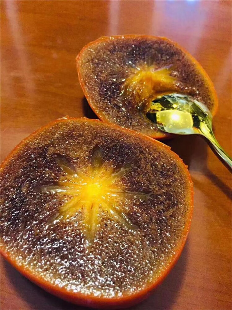 媚调上市和歌山黑糖柿子黑甘柿黑金柿脆甜柿黑心柿纪之川柿 3斤 1-20g