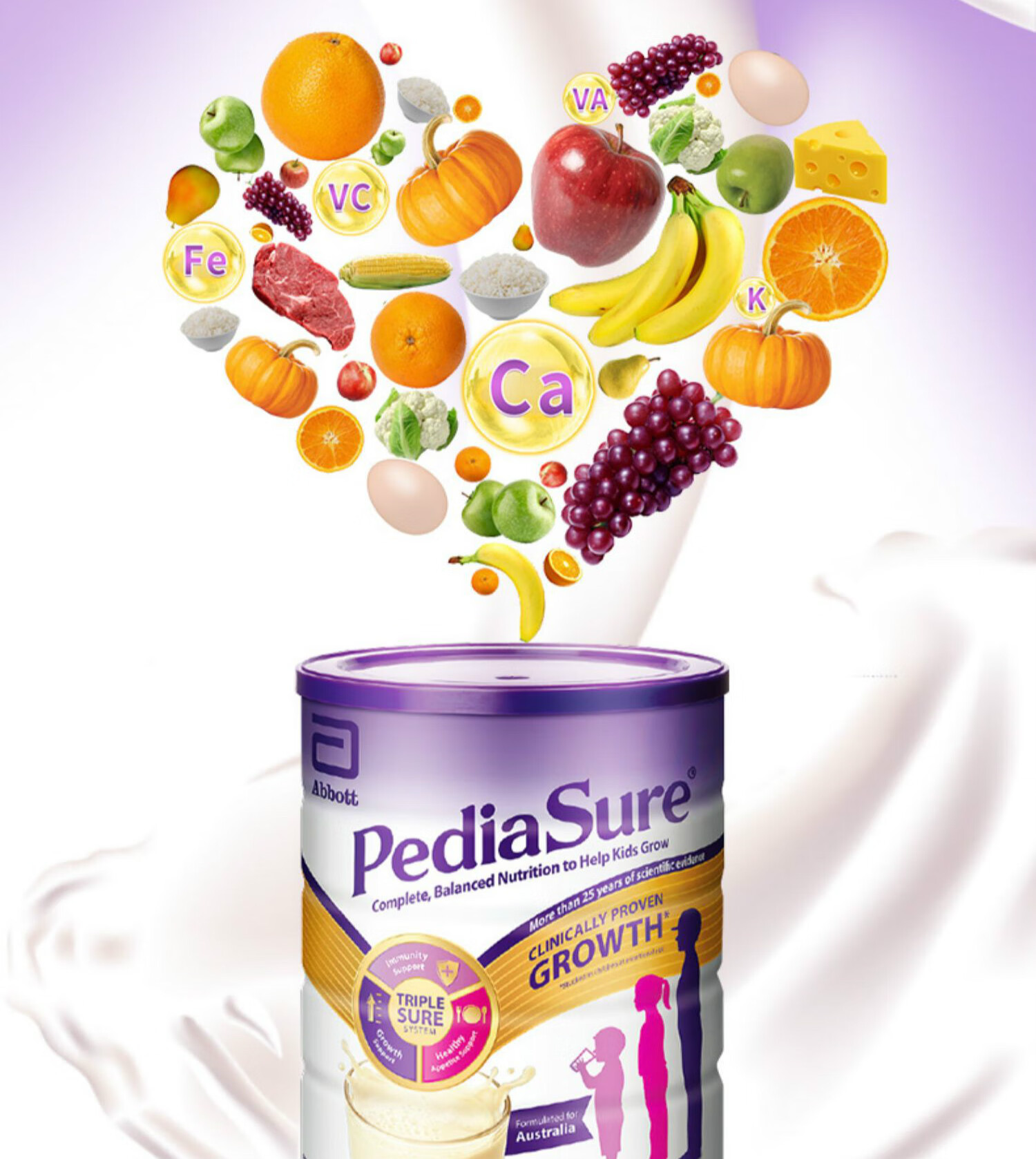 优斯达康澳洲小安素110岁长壮婴幼儿营养奶粉巧克力味850g