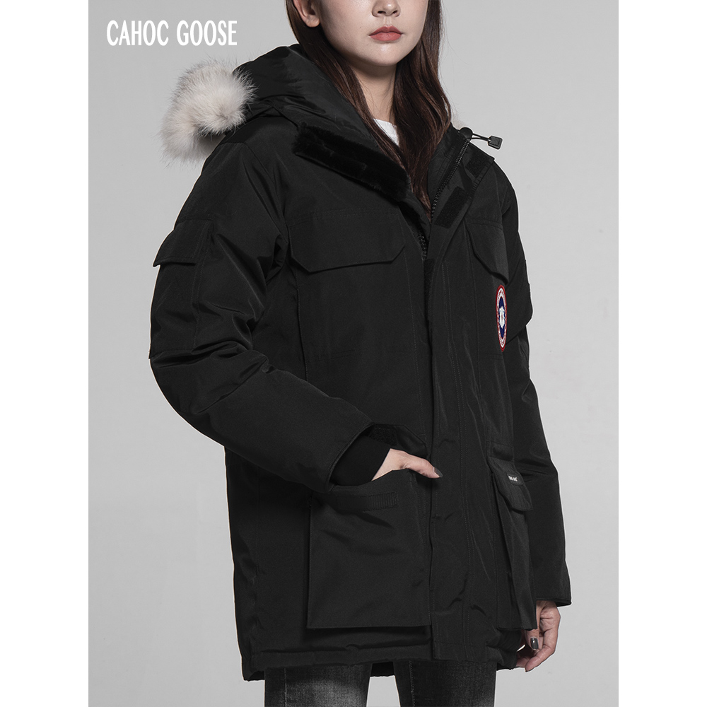 cahobc goose官方大鹅羽绒服男女同款石墨灰中长款派克大衣外套远征款