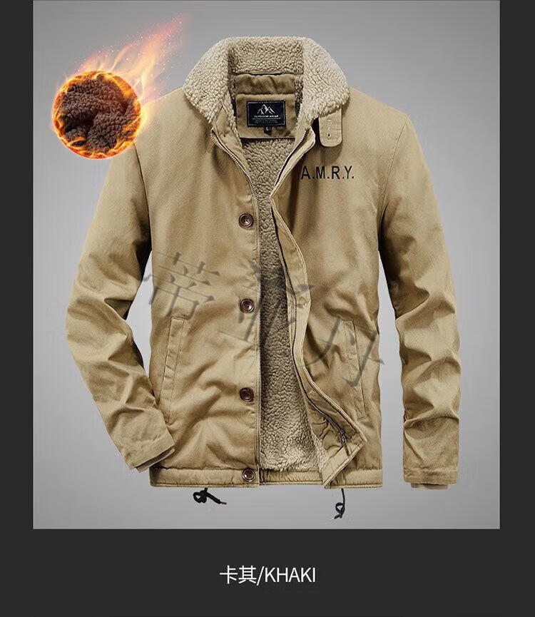 蒂亚丹dyd玖零柒n1海军甲板服羔绒夹克男冬季棉服加厚加绒美式军棉衣