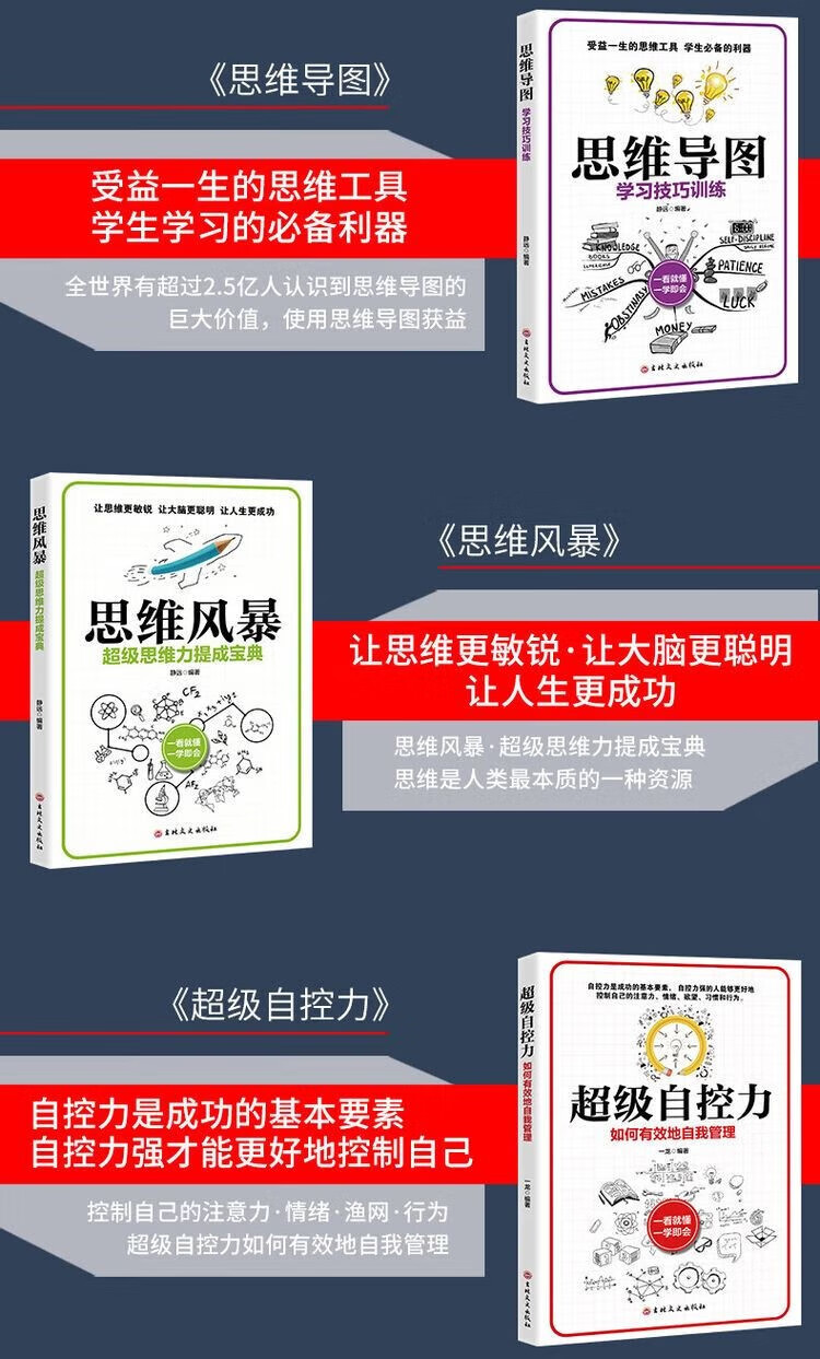 逻辑思维 全5册大脑思维提升训练教程逻辑思维5册提高自我管理书记忆力提高技巧书自我管理 逻辑思维全5册详情图片2