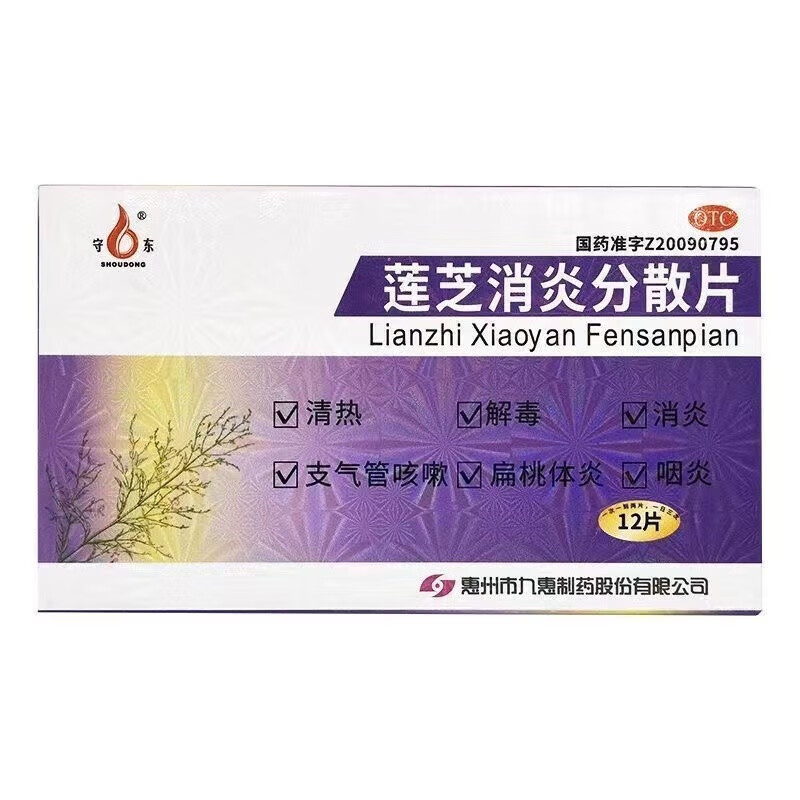 九惠药业莲芝消炎分散片0.