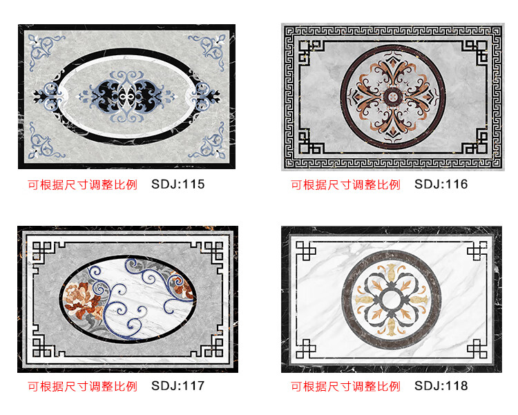 入户玄关过道走廊仿水刀拼花地砖客厅餐厅高温烧拼图瓷砖五箱起发6