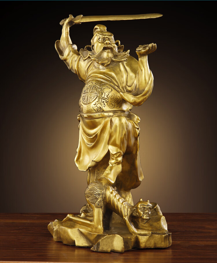 明恩纯铜钟馗神像铜天师伏魔魁星点斗摆件家居玄关办公室店铺装饰品高