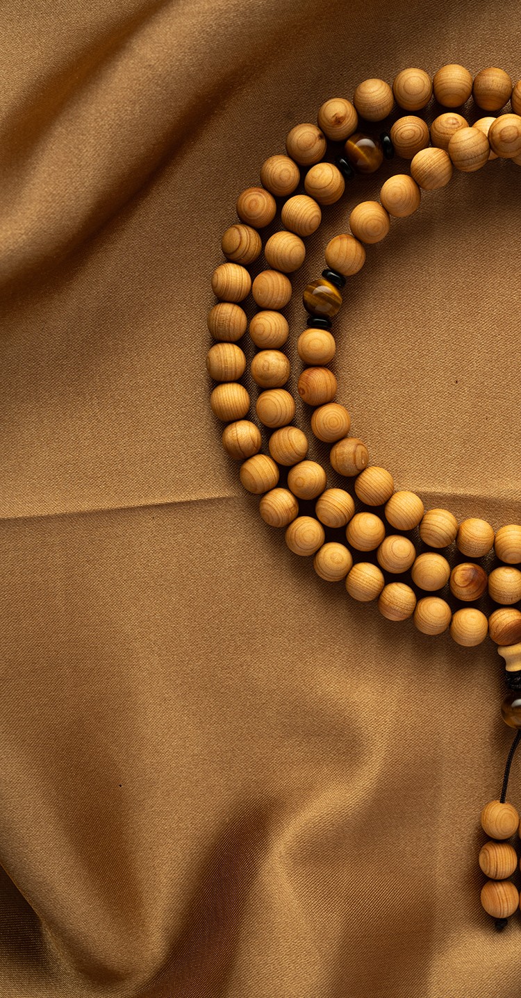 宾昔崖柏108颗佛珠念珠手串图片色