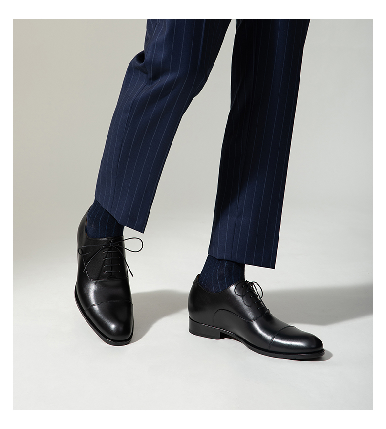 truffaut男士皮鞋内增高商务正装厚底牛津鞋结婚新郎鞋男鞋春秋季黑色