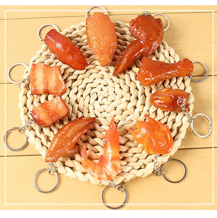 仿食物钥匙扣红烧肉挂件创意可爱男女学生书包包挂件项链小礼物五花肉