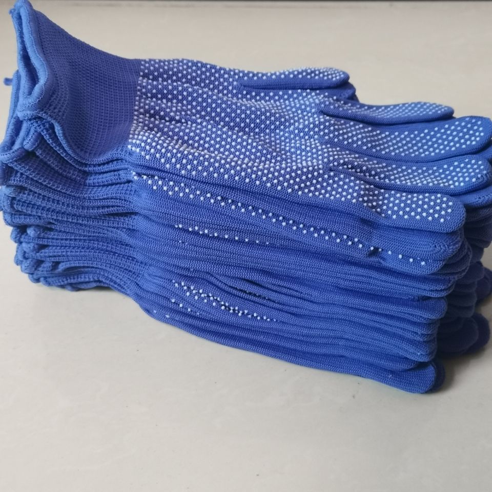 科田批发十三针尼龙点胶劳保防滑耐磨透气开车工地搬运干活防尘手套