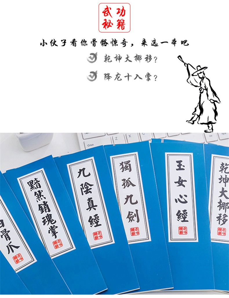 葵花宝典降龙十八掌武功秘籍笔记本本子创意搞怪记事本 黯然销魂掌10