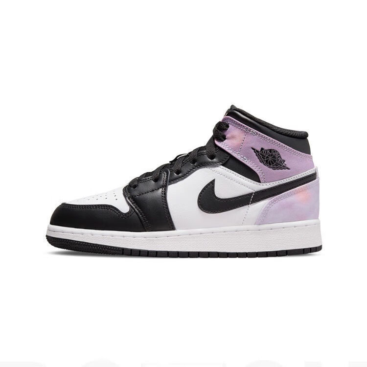 运动鞋air jordan 1 mid se zen master 黑白紫 黑白紫 aj1-黑白紫