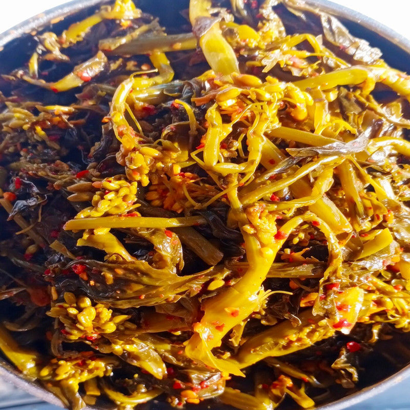 云南特产小吃临沧酸菜耿马傣族酸腌菜傣味菜花水淹菜腊腌菜下饭菜菜花