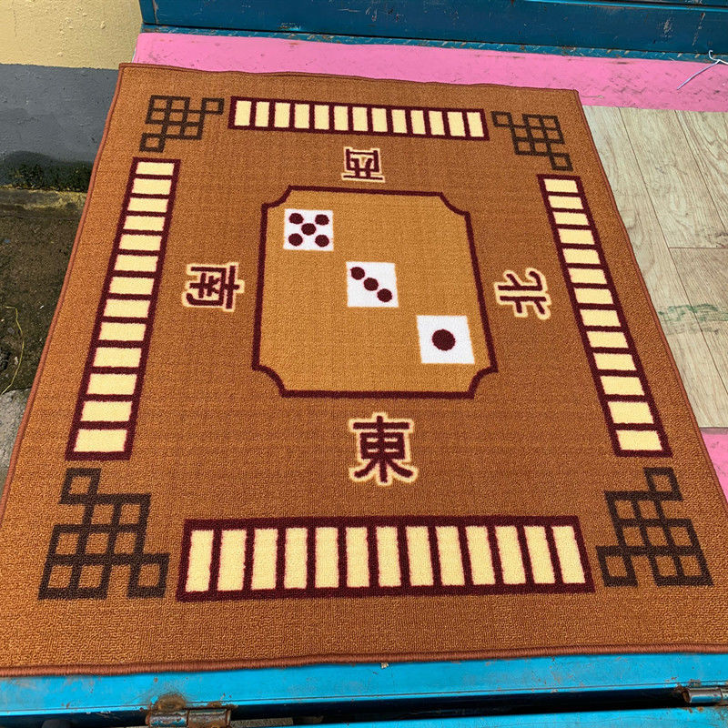 棋牌室手搓麻将垫pvc桌布防滑消音麻将桌垫家用不起褶皱桌垫绿8080