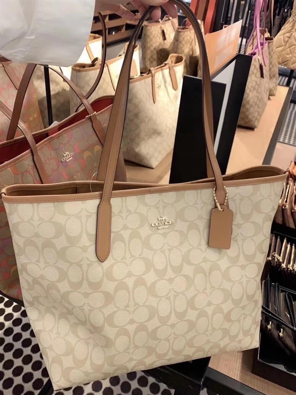 美国代购 coach/蔻驰女包 经典老花托特包tote新款单肩手提购物袋