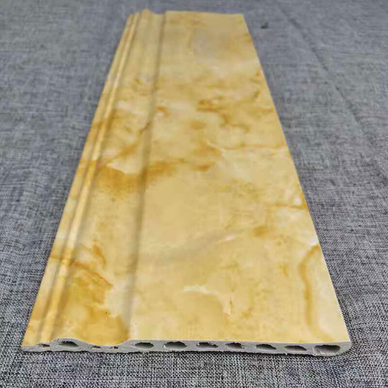 pvc踢脚线塑料石塑地脚线防水装饰线条仿大理石墙角封边线黑色10 石塑