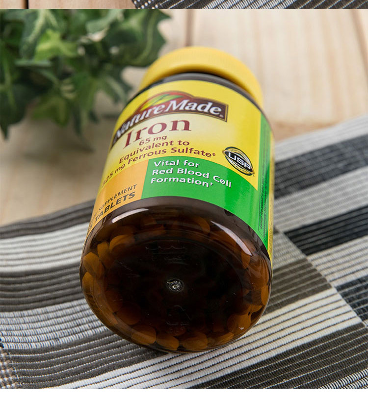 美国naturemade孕铁片铁剂365粒女性老人贫血铁365粒