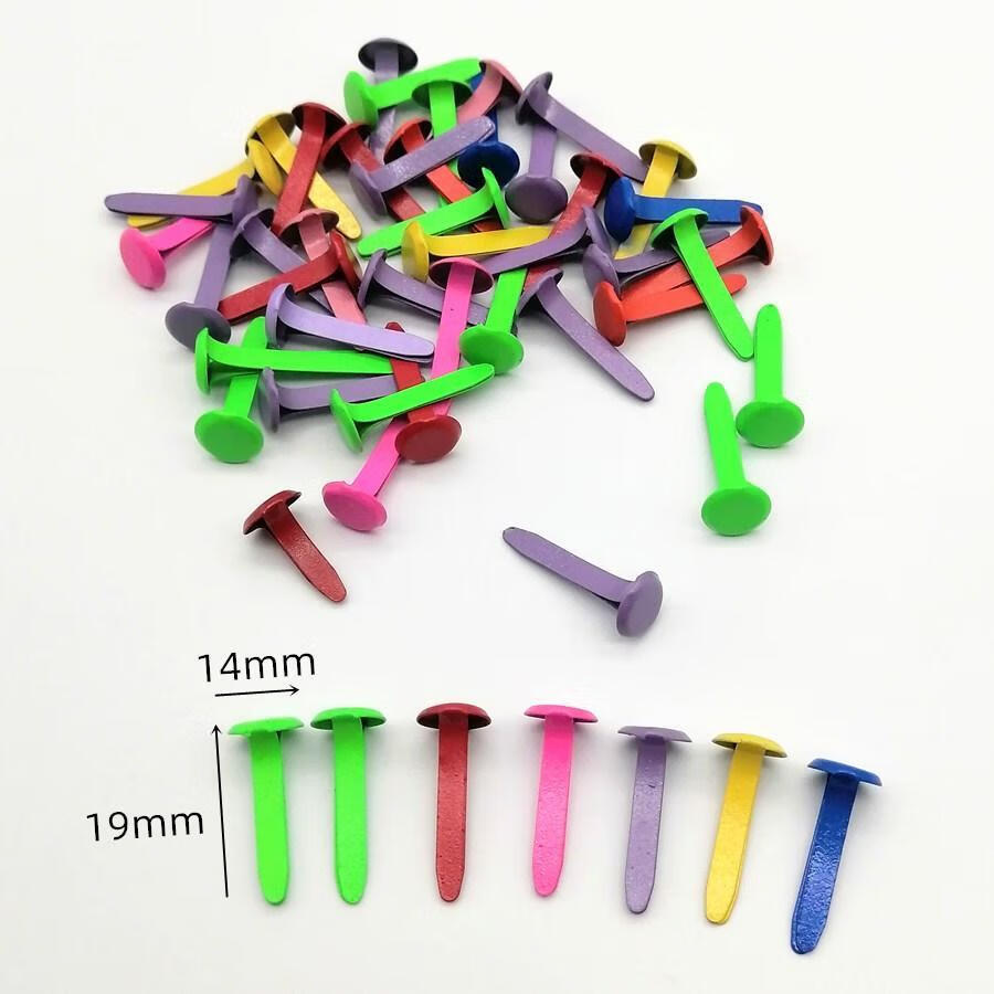 彩色两脚钉儿童手工双脚钉二脚钉分脚图案装饰钉 两脚书钉 羊角钉温妤