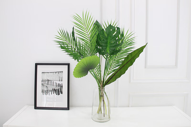 居壹生大叶仿真植物叶子大装饰室内仿真植物装饰大马蹄莲叶1支价