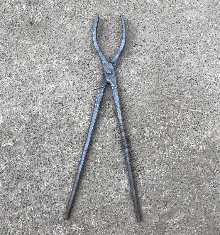 定制手工锻打椭圆铁钳圆扁嘴钳工业火钳铝锭钳取件钳锻造夹持类工具全