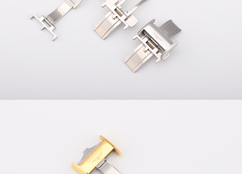 按扣配件原装蝴蝶扣名匠皮带扣l2l4军旗瑰丽原厂扣双按扣 皮带扣金色