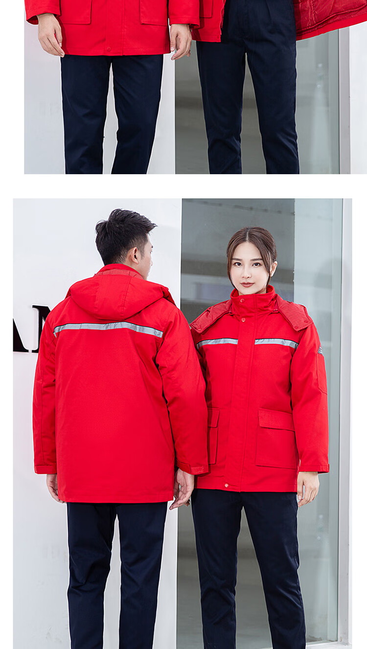 加油站中国石化工作服冬季防静电工作加厚服中石油耐磨袄劳保工装反光