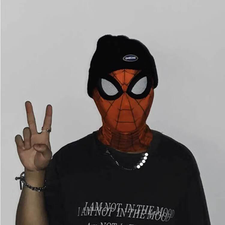 抖平常心同款蜘蛛侠头套儿童可爱搞怪面具头罩面罩搞怪蹦沙雕 抖音
