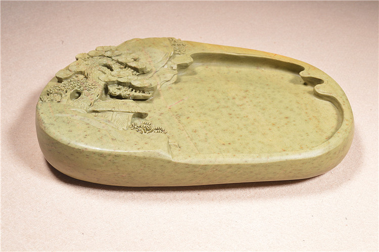 直播端砚原石砚台广东肇庆天然绿端手工雕刻文房书法实用145 5号砚台