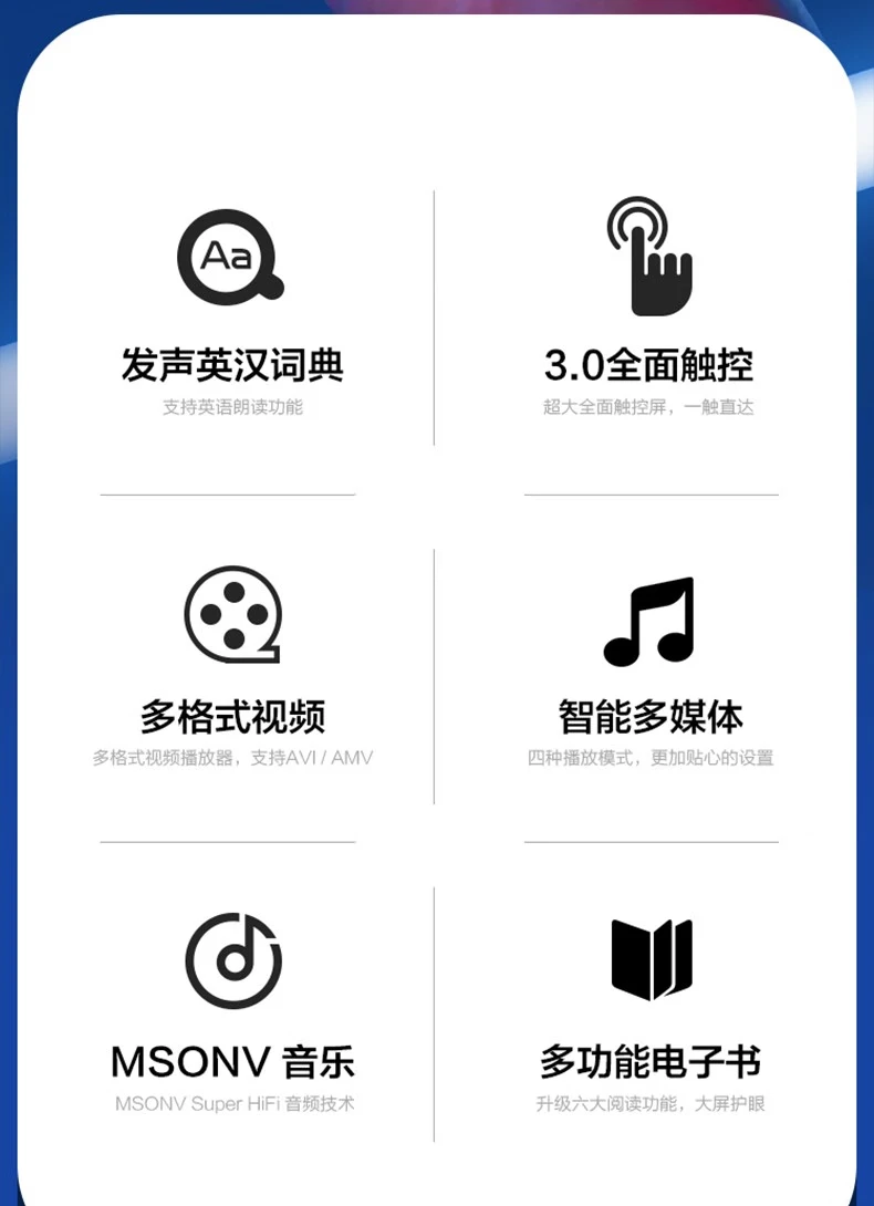 Aipuda mp3 bluetooth music player mp4 full screen student Walkman lossless reading novel touch screen operation English hearing treasure external playback repeater high school students gradient blue 8G touch screen version Aipuda mp3 bluetooth music player mp4 full screen student Walkman lossless reading novel touch screen operation English hearing treasure external playback repeater high school students gradient blue 8G touch screen version
