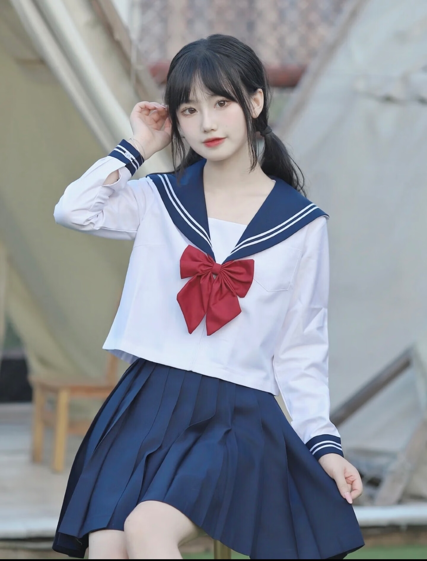 冬天少女jk制服正品全套冬季校园风日系甜美学院风基础款绀三本水手服