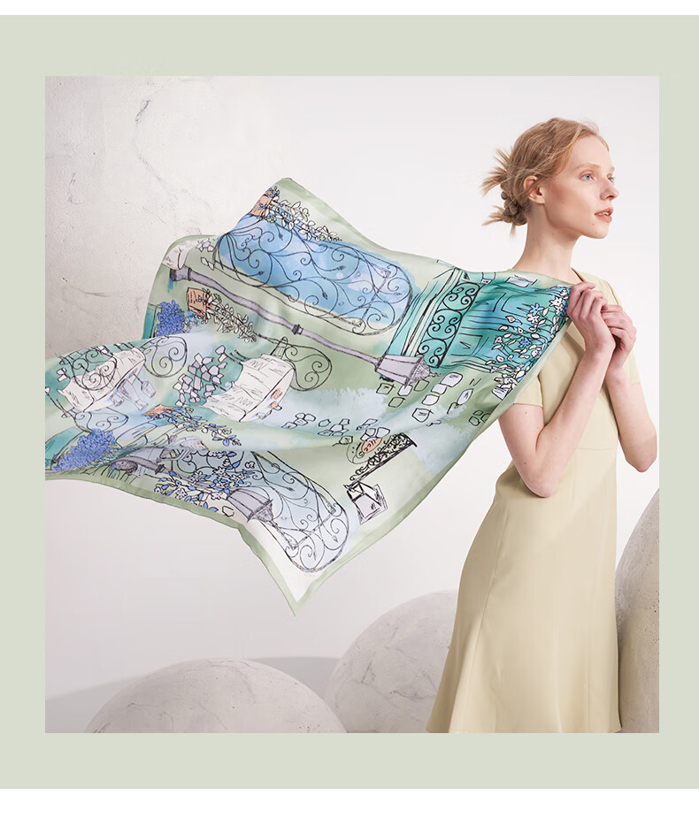 玛丽亚古琦marjakurki丝巾真丝女大方巾妈妈礼盒装桑蚕丝围巾丝绸礼物