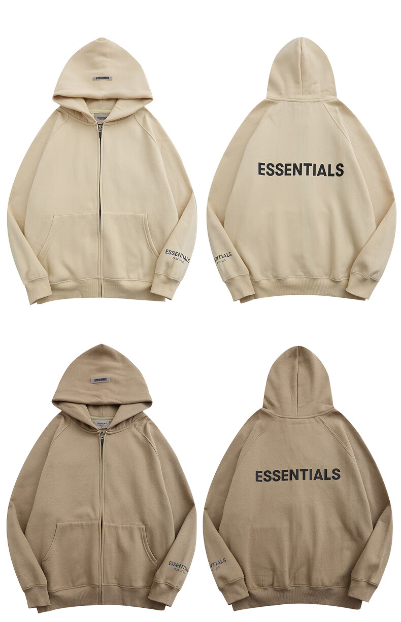 fogfog复线essentials加绒连帽卫衣宽松秋冬拉链外套情侣美式男潮女