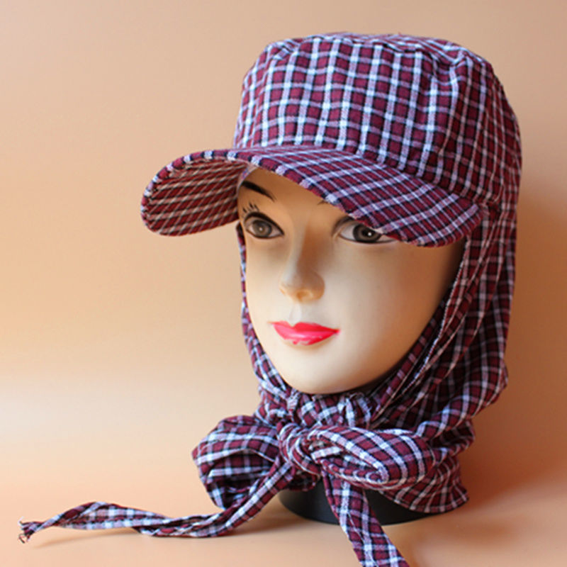 棉线棉布帽子防晒沙防尘捂脸防晒护脖护颈出行农田建筑钓鱼果树地弁衣