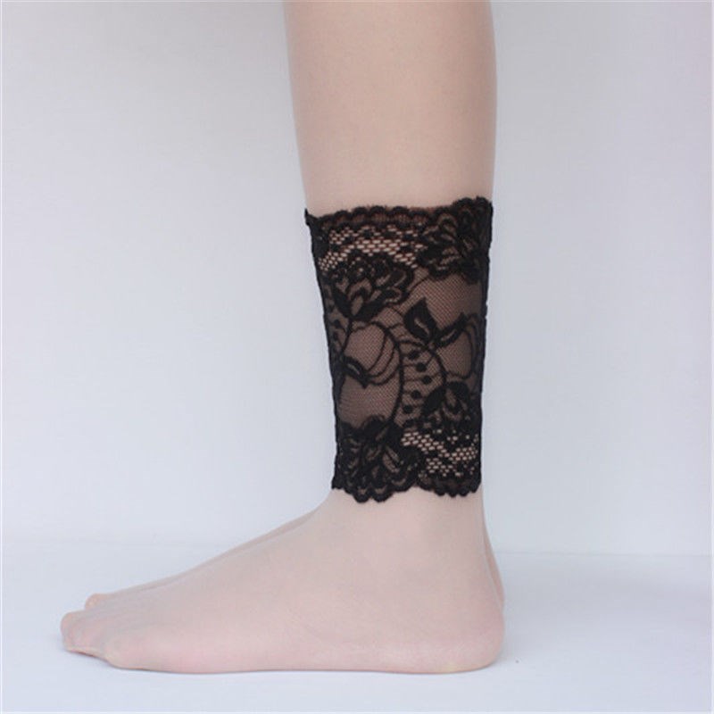 脚腕防晒夏天力蕾丝护小腿遮纹身房腿套实用u时尚运动配饰m 25厘米