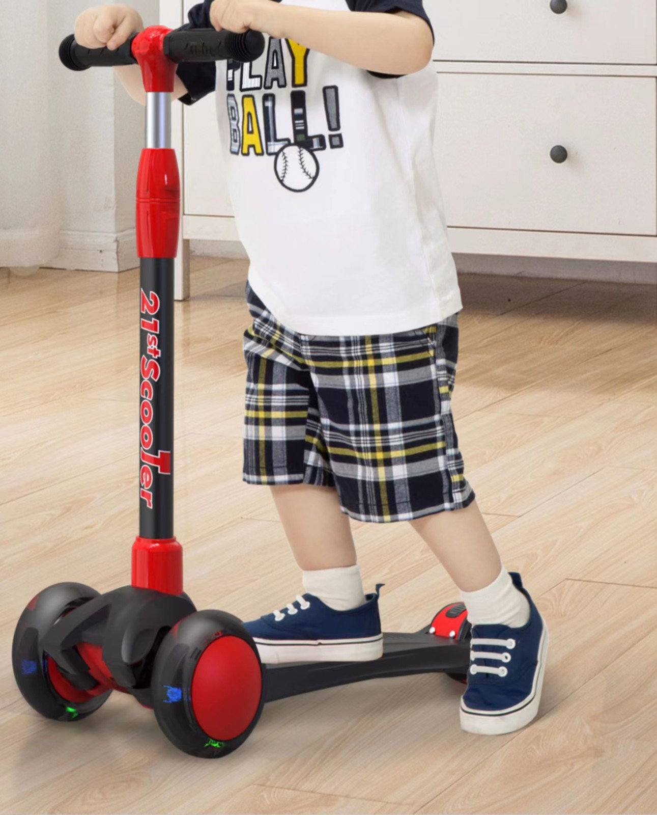 21st scooter儿童滑板车小孩单脚踏车拆卸闪光轮滑滑车2-6岁中大童