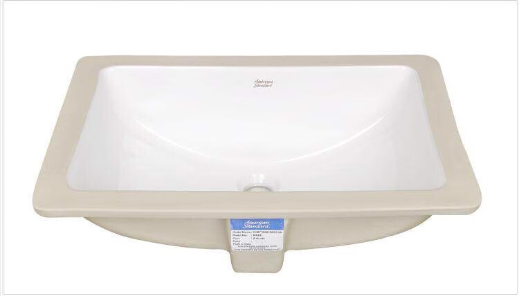 美标台下盆嵌入式椭圆形方形台下盆洗脸盆陶瓷盆面盆cp04400470龙头