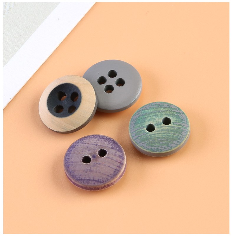 时尚女衬衫纽扣衣服袖口小香风装饰扣子高档开衫毛衣木质圆形钮扣灰绿